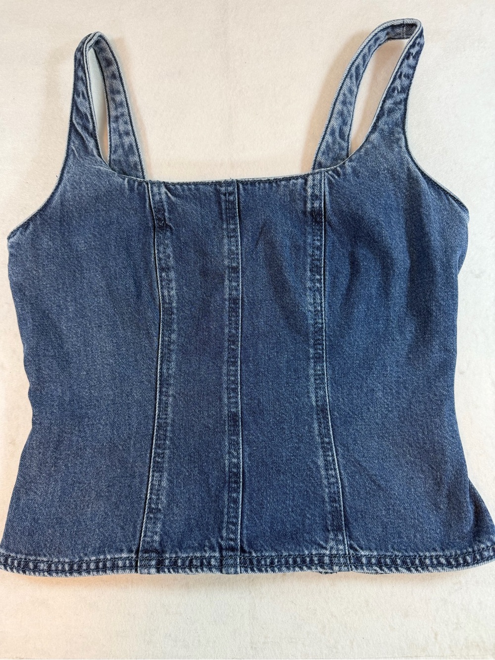 LOFT Denim Corset Tank Top‎ Size 2 Blue Jean Bustier Sleeveless
